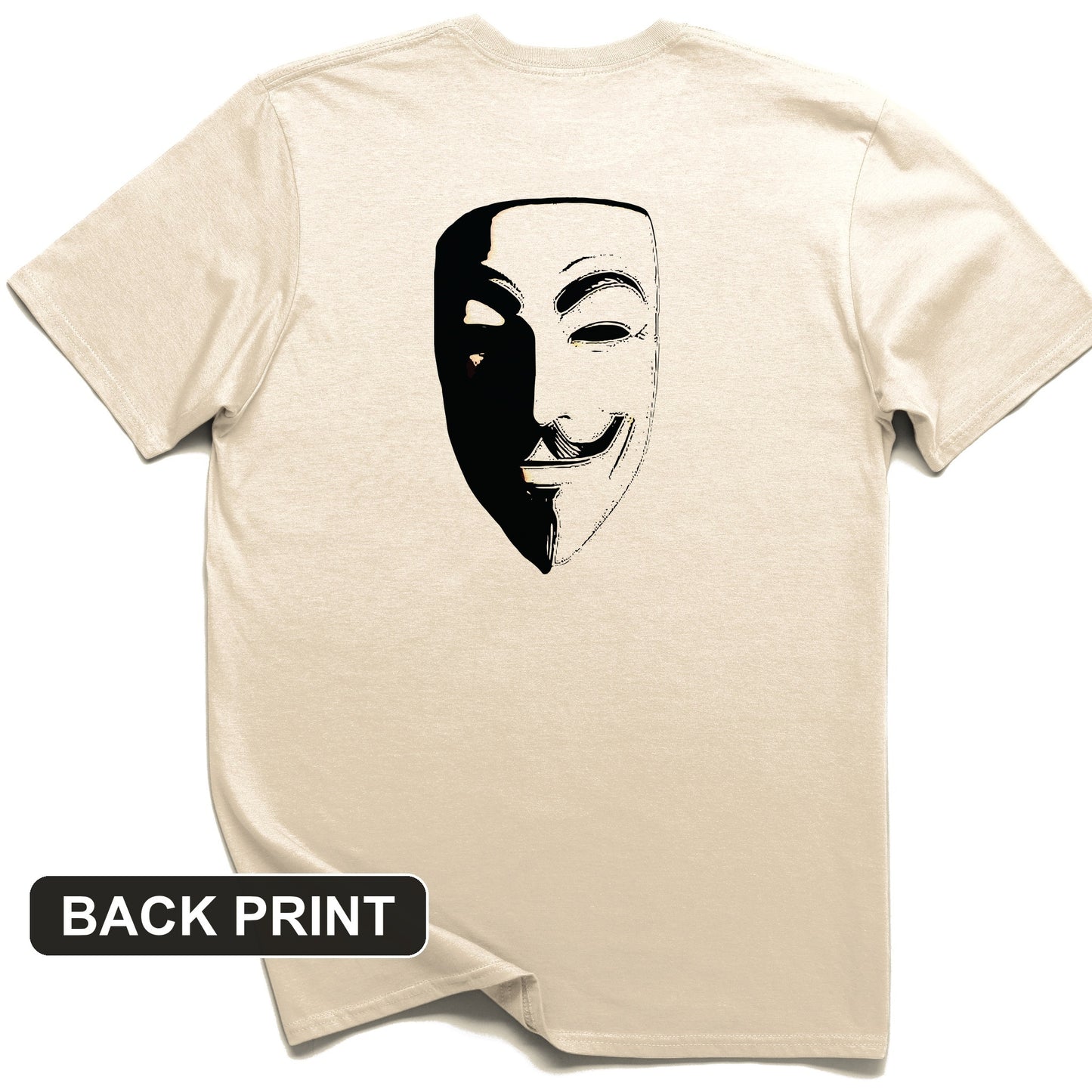 Guy Fawkes Mask Back Print T-Shirt
