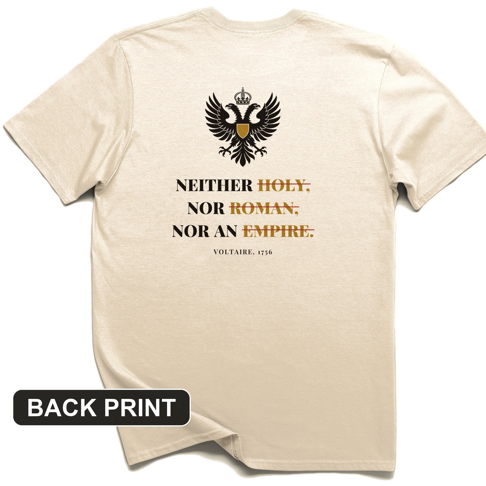 Holy Roman Empire Voltaire Back Print T-Shirt