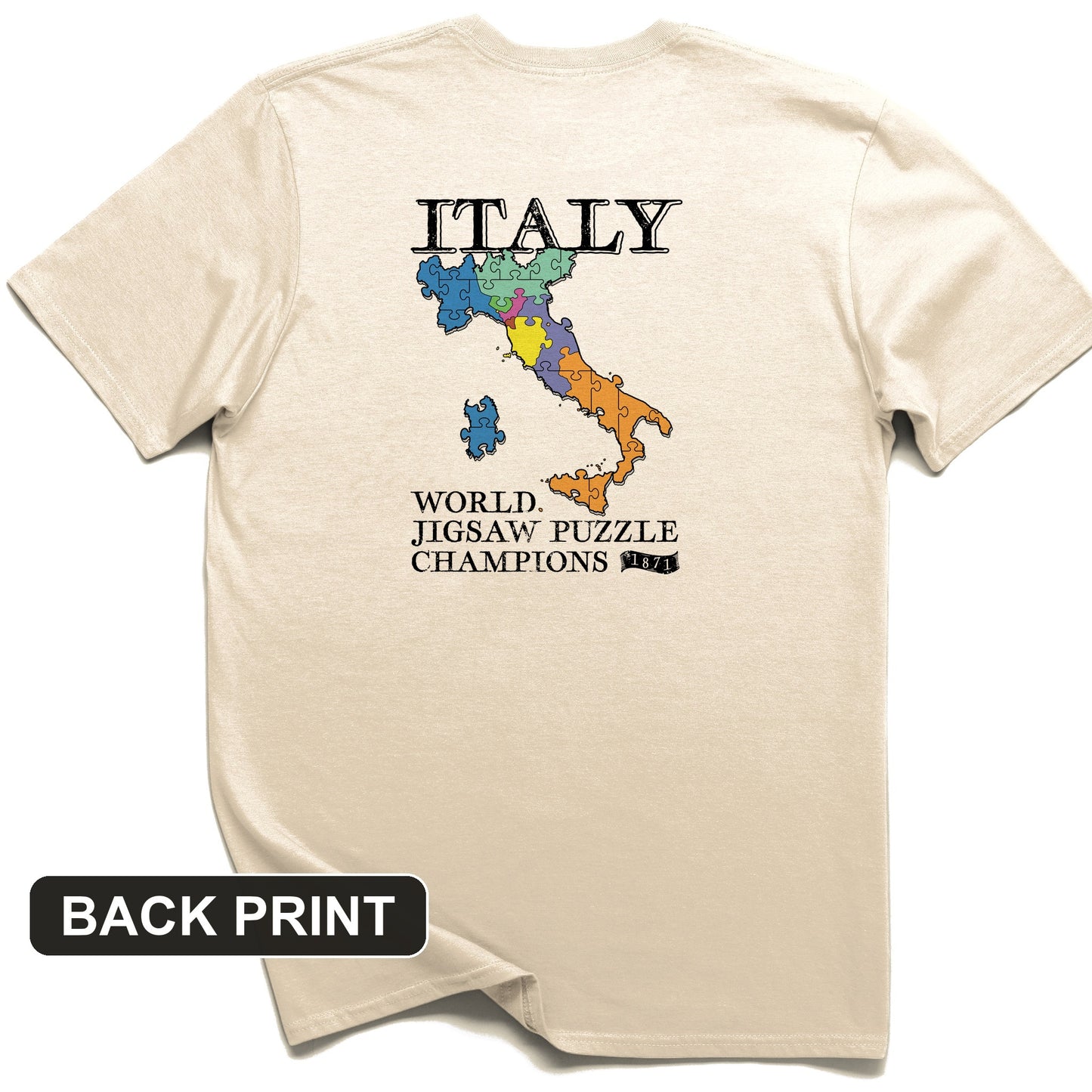 Italy Jigsaw Puzzle Back Print T-Shirt