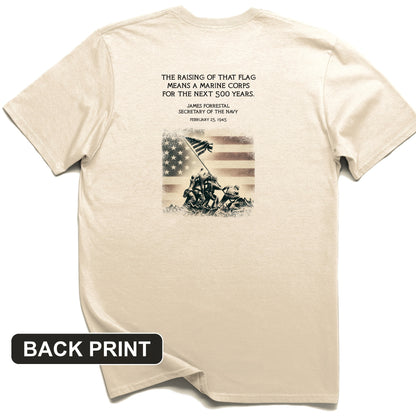 Iwo Jima Flag Back Print T-Shirt