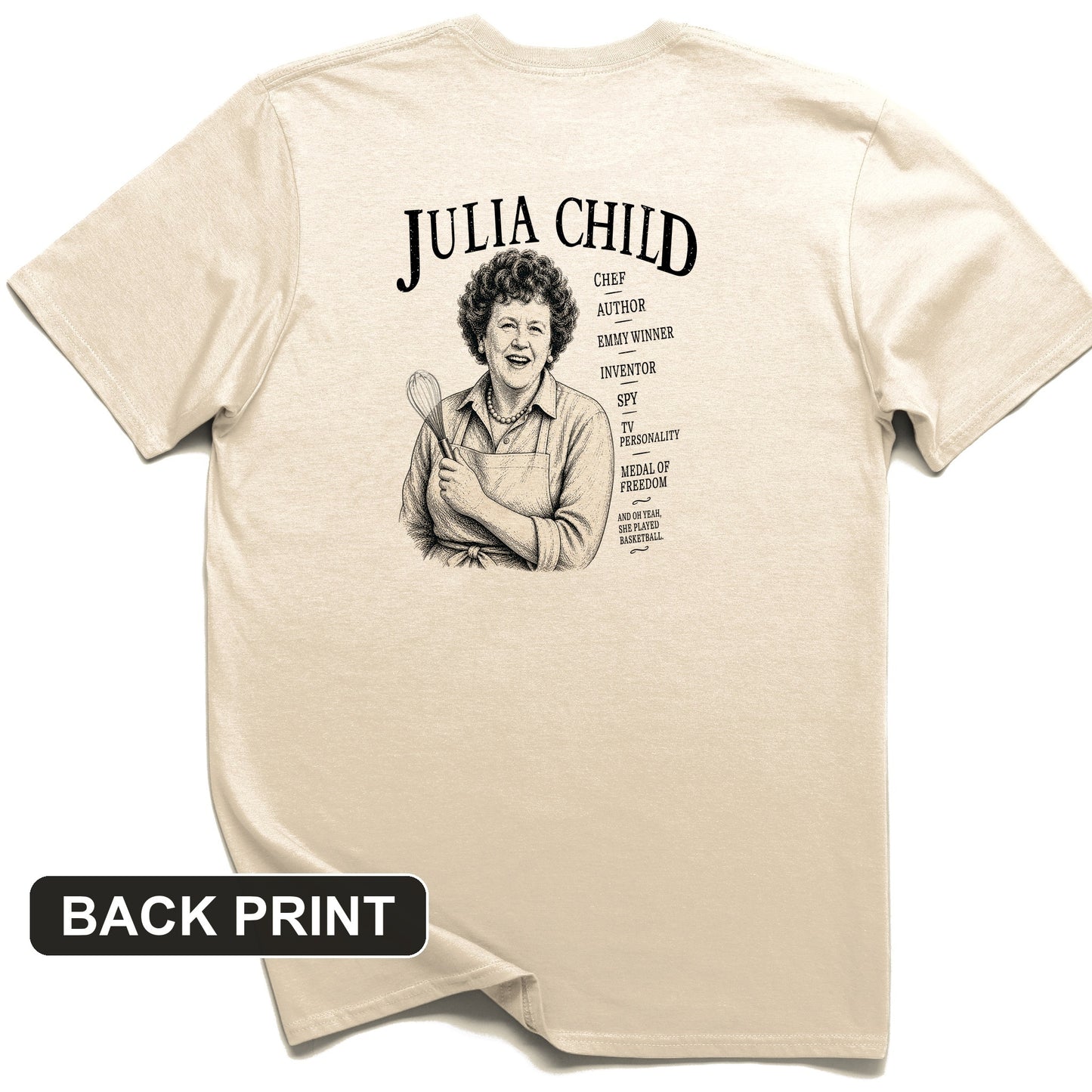 Julia Child Back Print T-Shirt