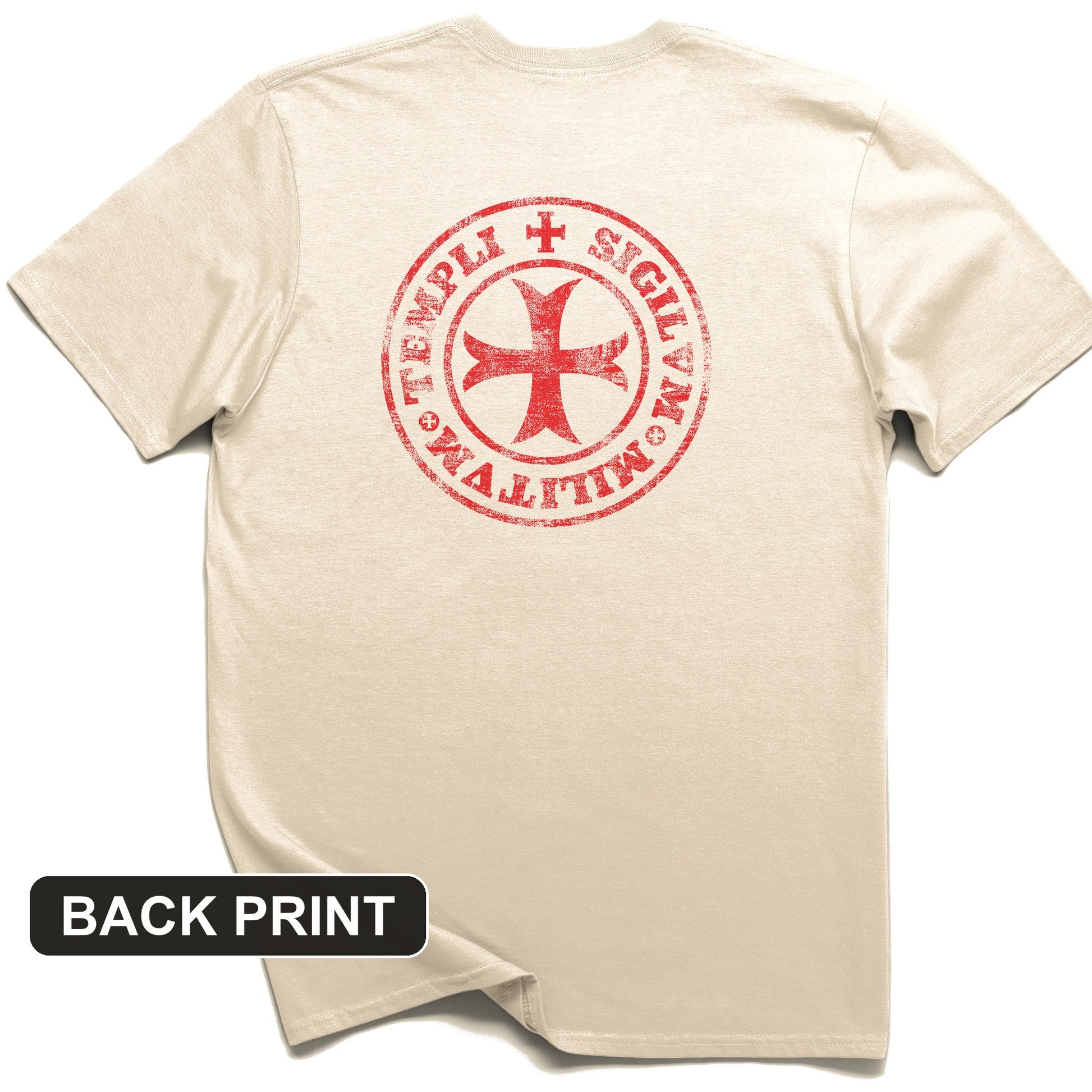 Knights Templar 2 Back Print T-Shirt