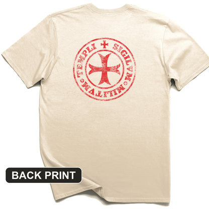 Knights Templar 2 Back Print T-Shirt