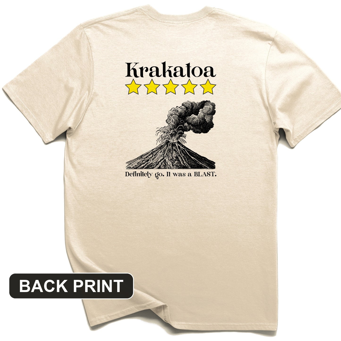 Krakatoa 5 Star Back Print T-Shirt