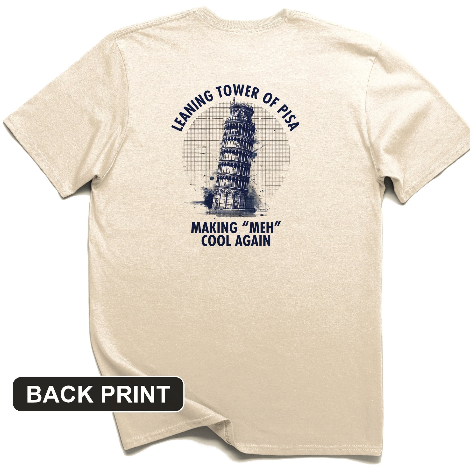 Leaning Tower of Pisa Back Print T-Shirt