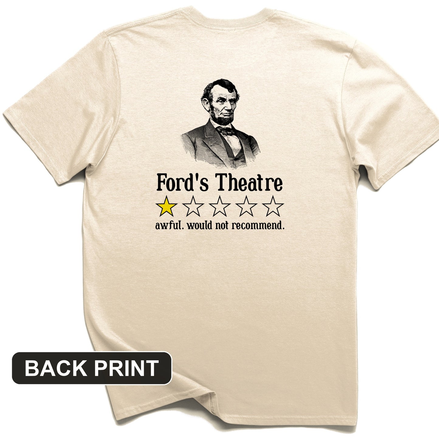 Lincoln One Star Review Back Print T-Shirt