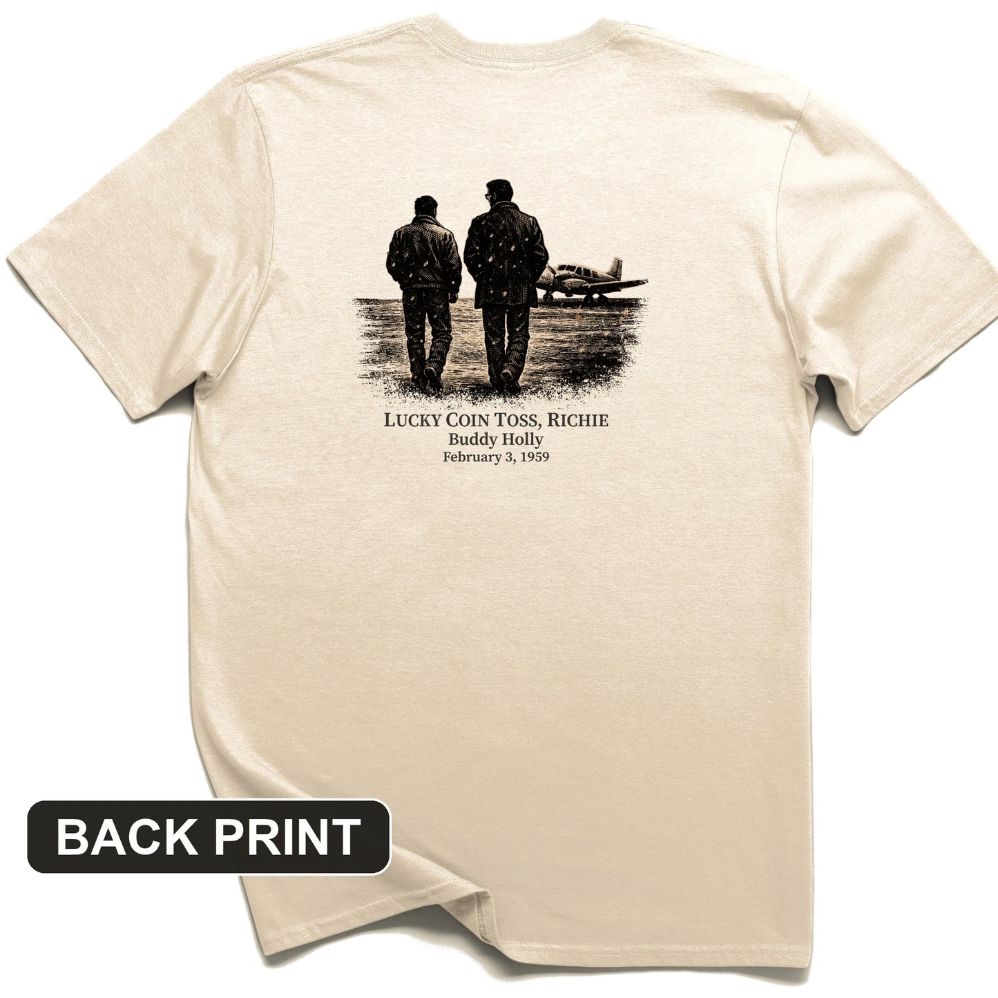 Lucky Coin Toss Back Print T-Shirt