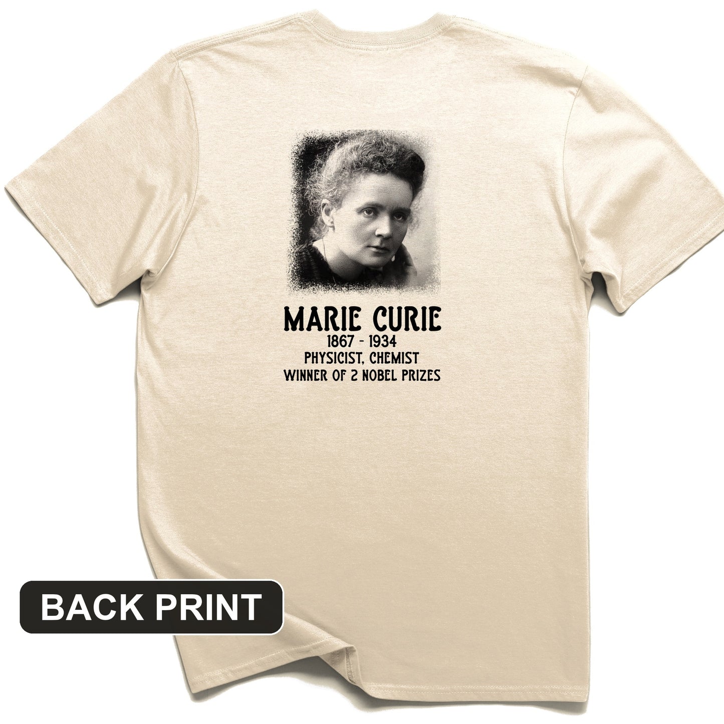 Marie Curie Back Print T-Shirt