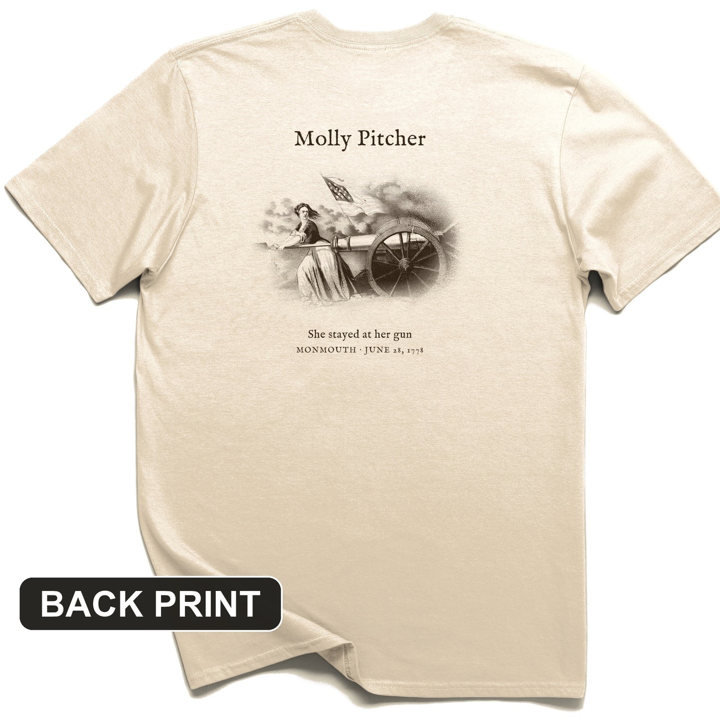 Molly Pitcher Back Print T-Shirt