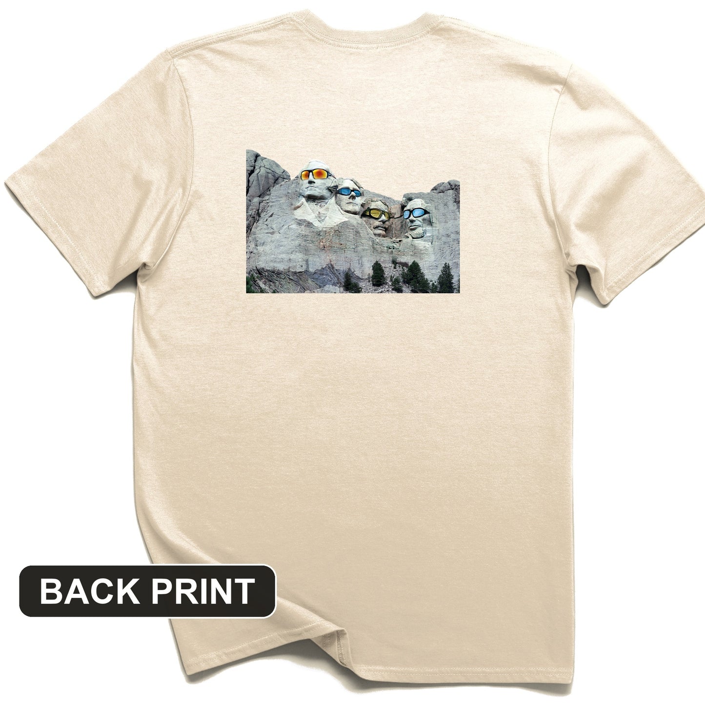 Mount Rushmore Shades Back Print T-Shirt