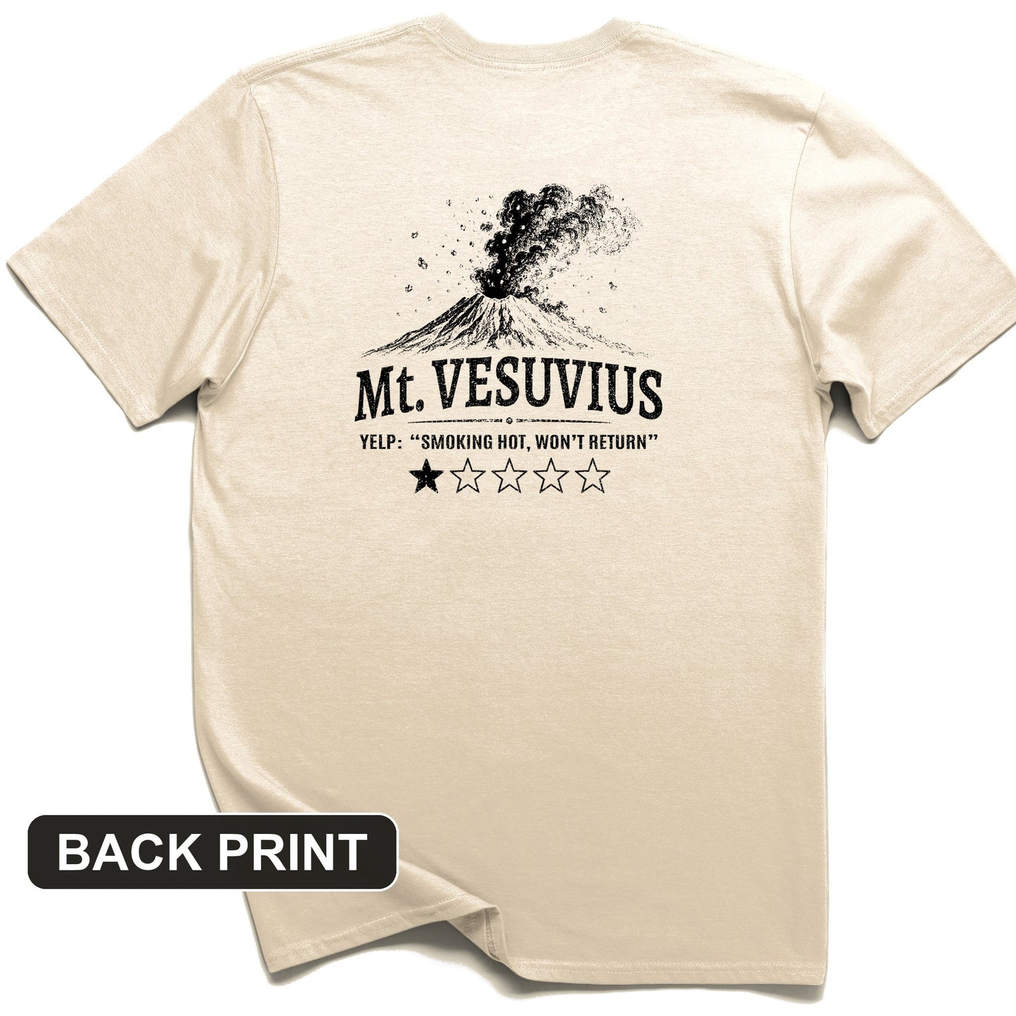 Mount Vesuvius Back Print T-Shirt