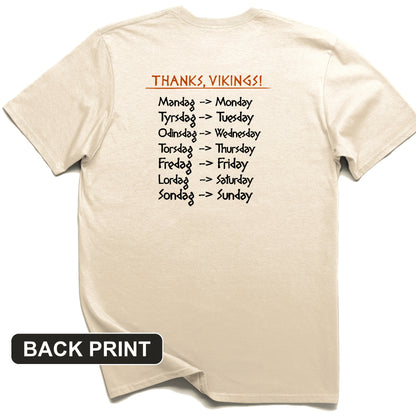 Nordic Gods Days Of The Week Back Print T-Shirt