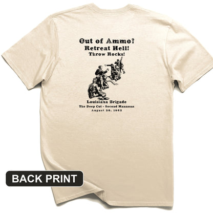 Out Of Ammo Throw Rocks Back Print T-Shirt