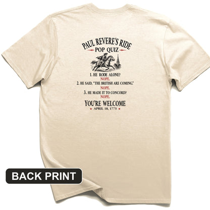 Paul Revere Quiz Back Print T-Shirt