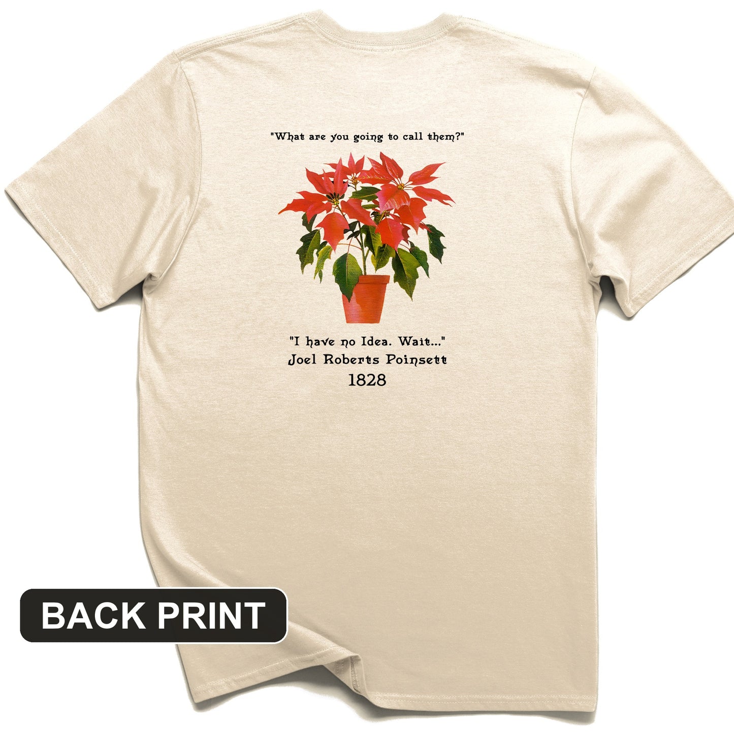 Pointsettias Back Print T-Shirt