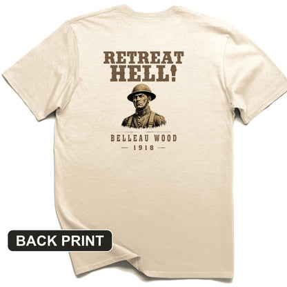 Retreat Hell Bust Back Print T-Shirt