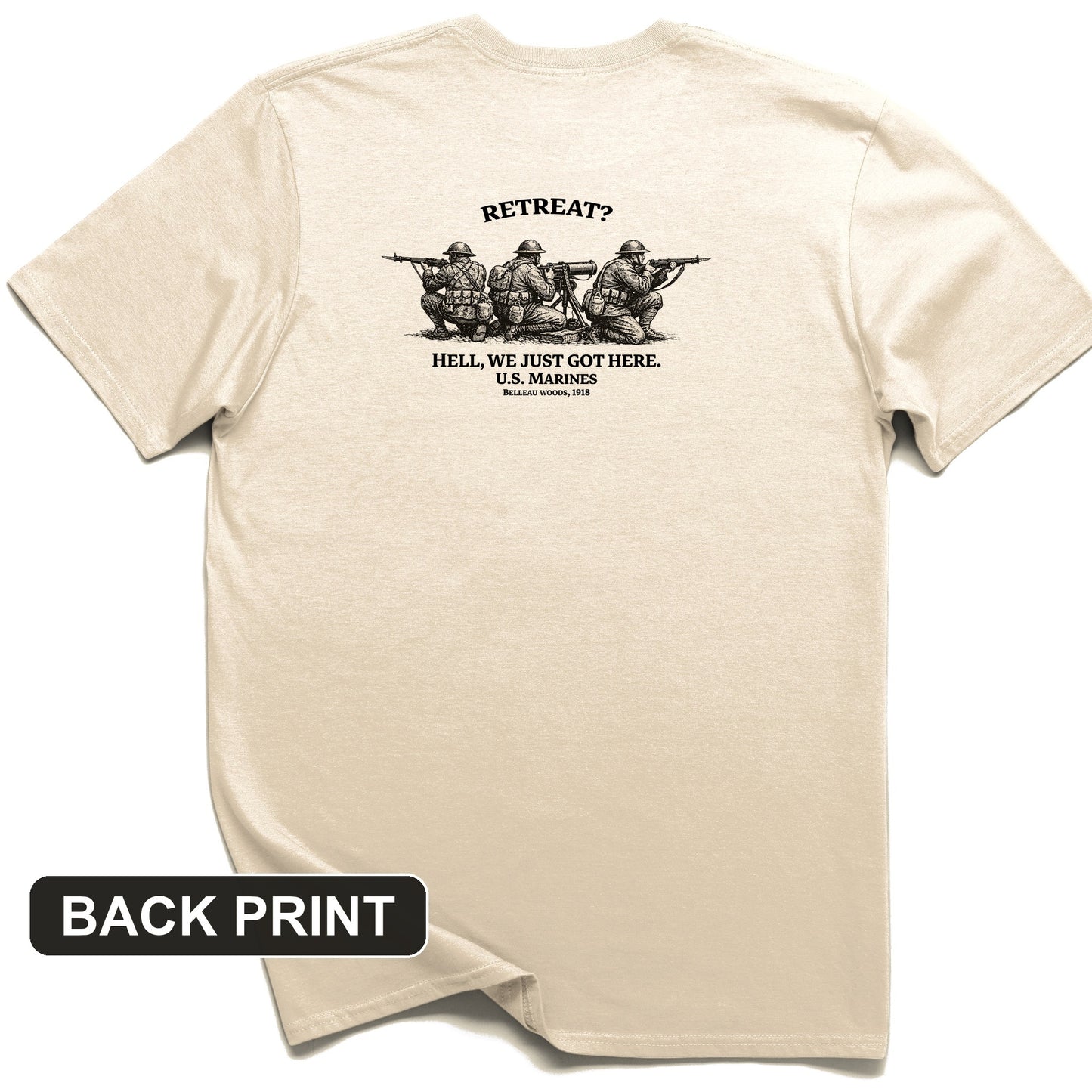 Retreat Hell Back Print T-Shirt
