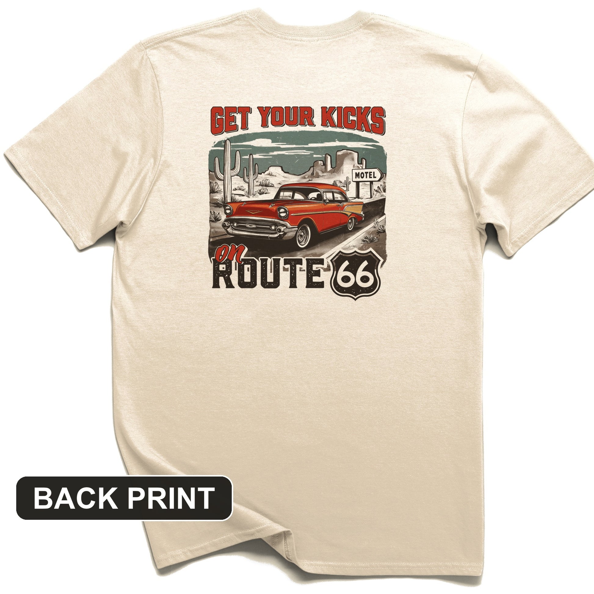 Route 66 Billboard Back Print T-Shirt