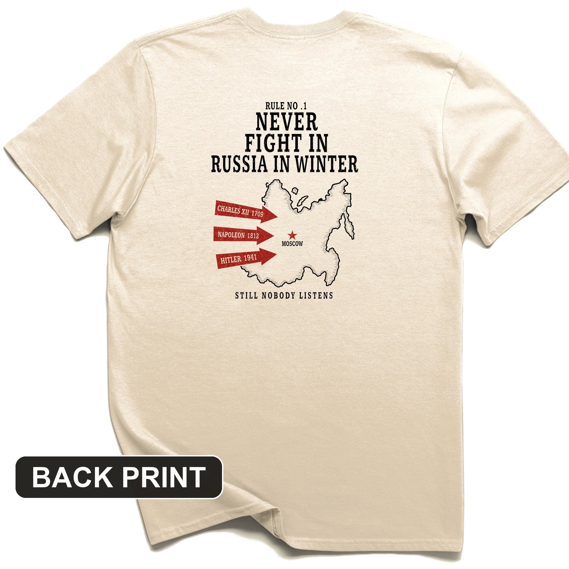 Russia In Winter Back Print T-Shirt