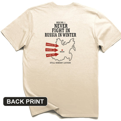 Russia In Winter Back Print T-Shirt