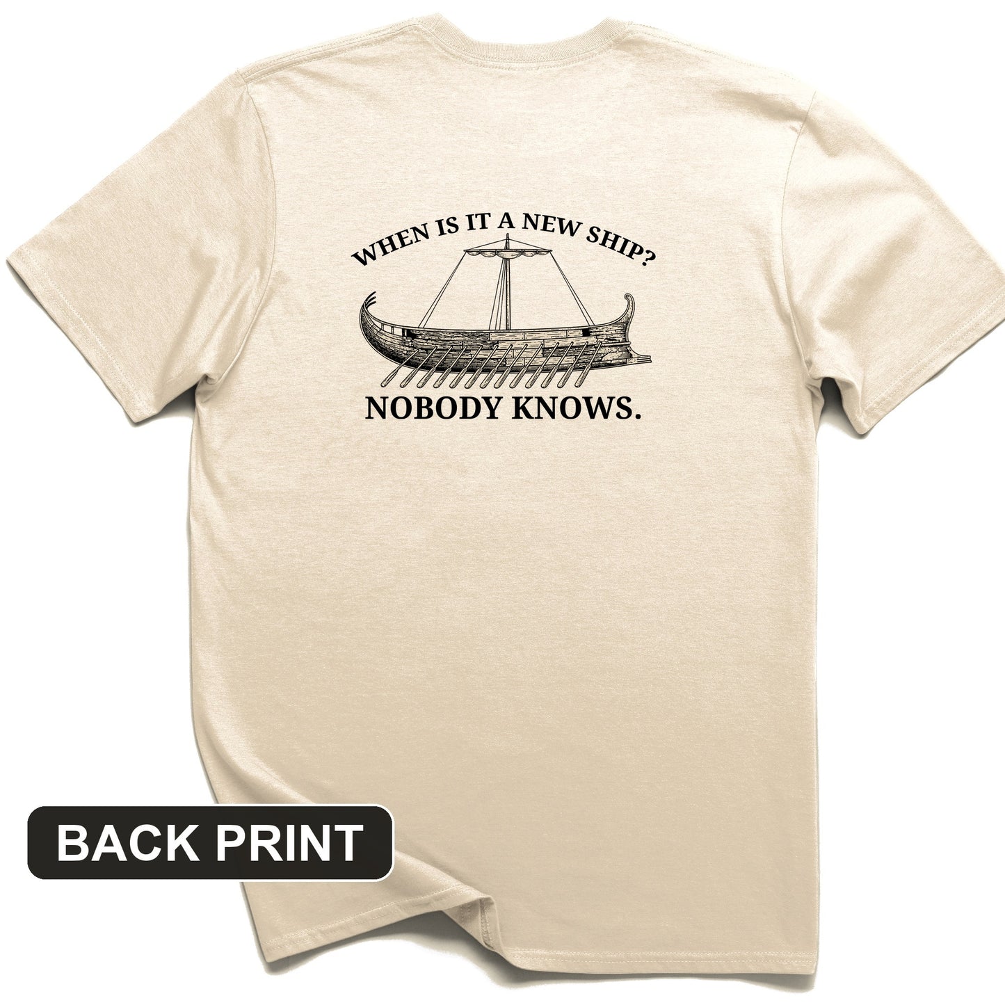 Ship of Theseus Back Print T-Shirt