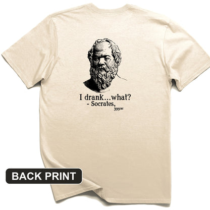 Socrates I Drank What Back Print T-Shirt