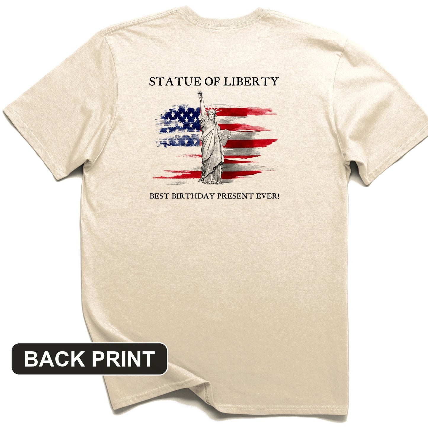 Statue Of Liberty Back Print T-Shirt