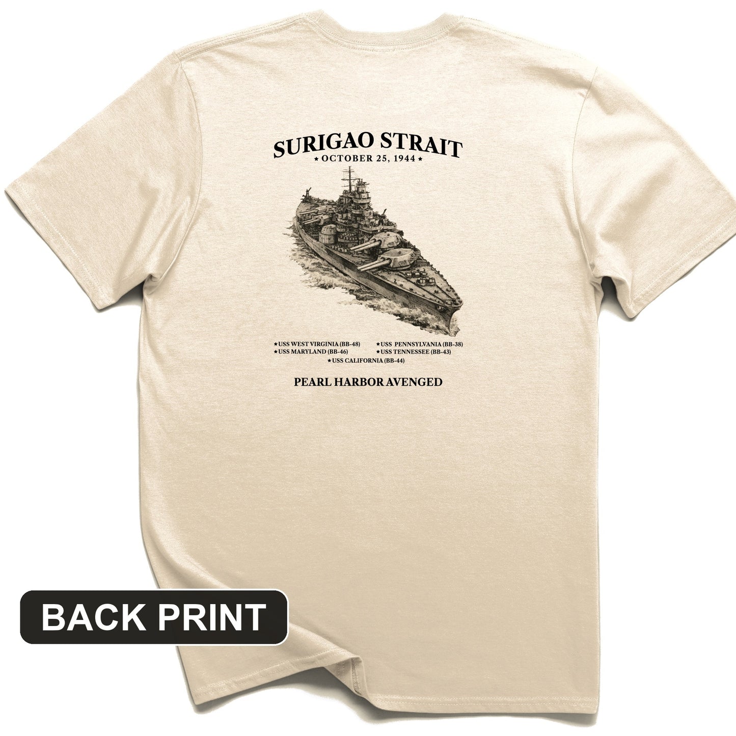 Surigao Straits Back Print T-Shirt