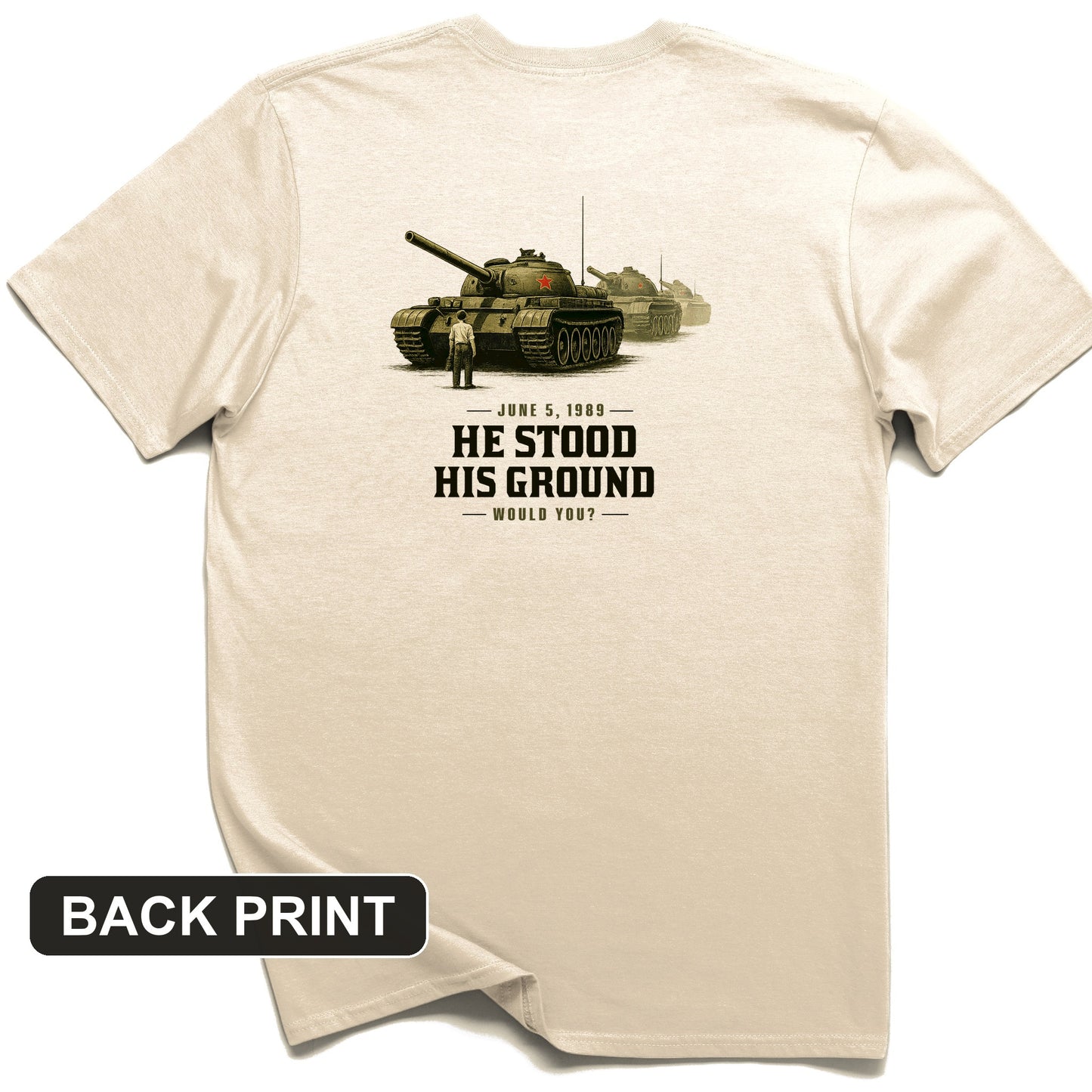 Tank Man Back Print T-Shirt