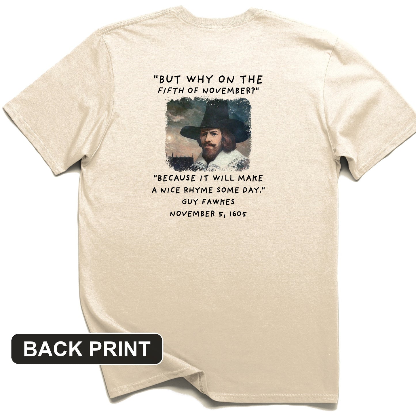 The 5th Of November Back Print T-Shirt