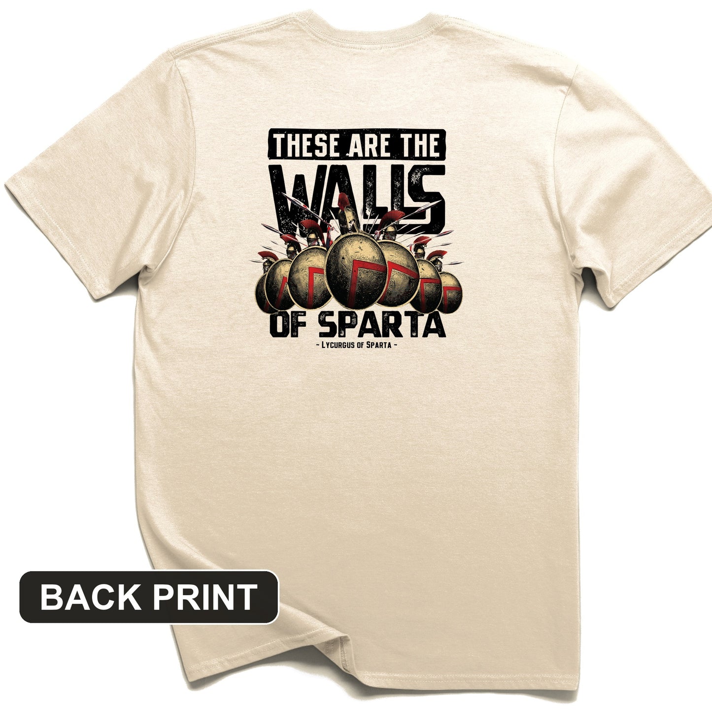 The Walls Of Sparta Back Print T-Shirt