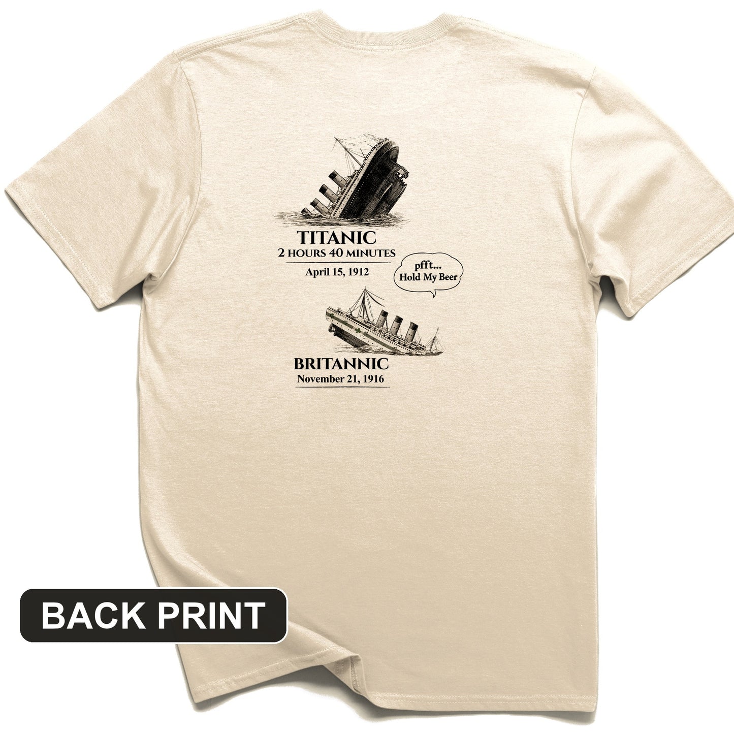 Titanic and Britannic Back Print T-Shirt