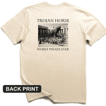Trojan Horse Pinata Back Print T-Shirt