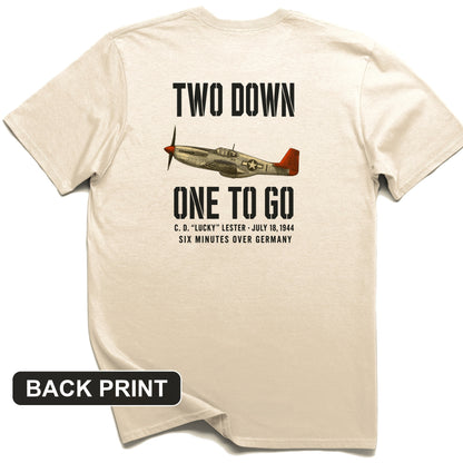Two Down One To Go Back Print T-Shirt