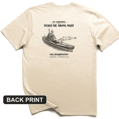 USS Washington at Guadalcanal Back Print T-Shirt