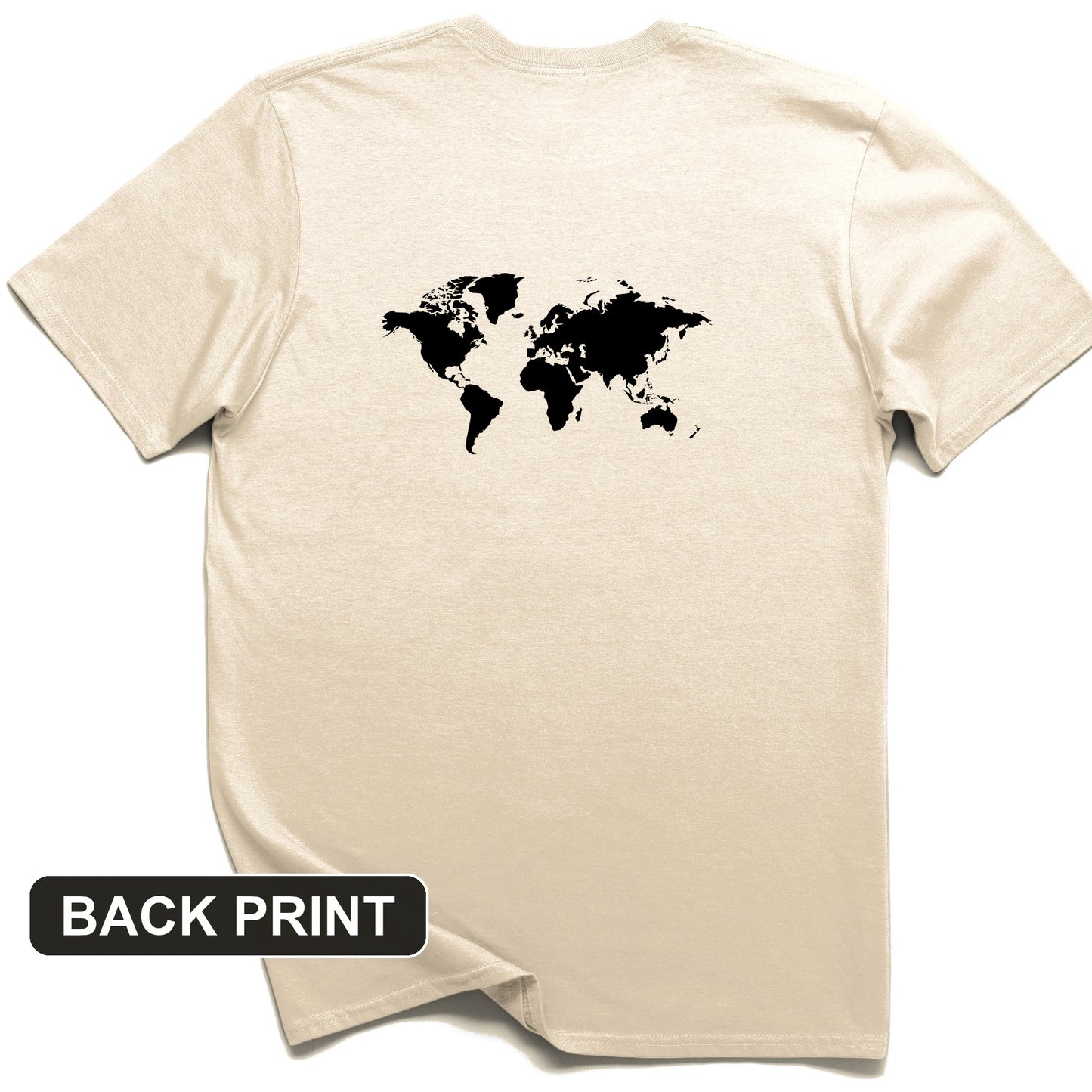 World Map Back Print T-Shirt