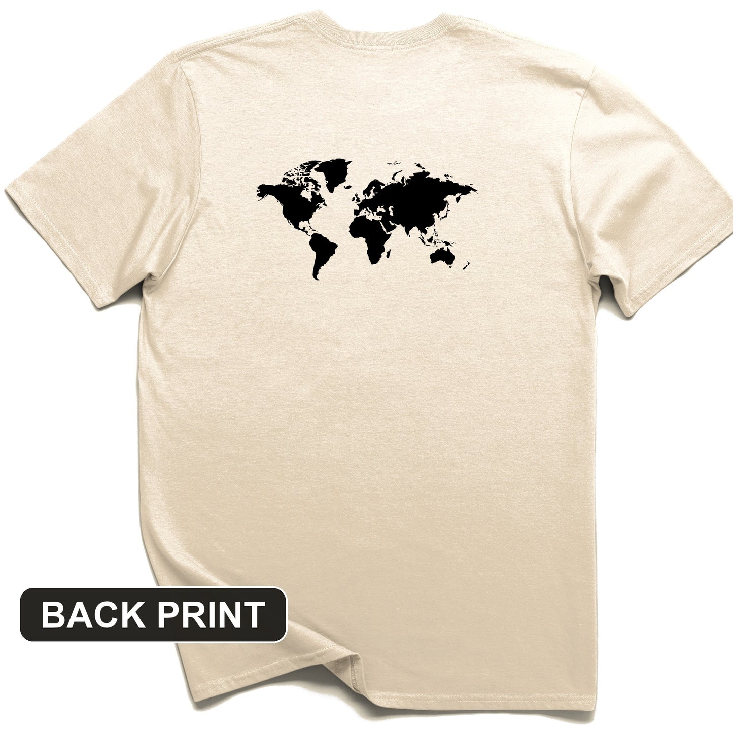 World Map Back Print T-Shirt