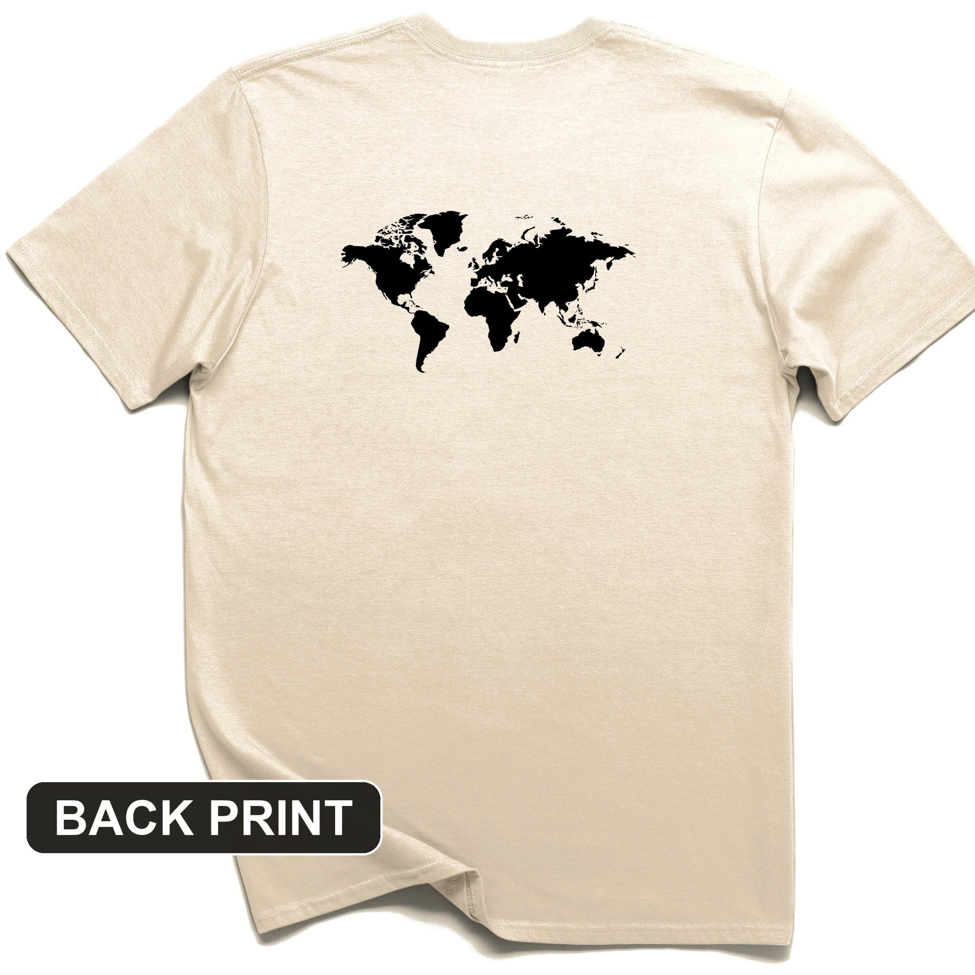 World Map Back Print T-Shirt