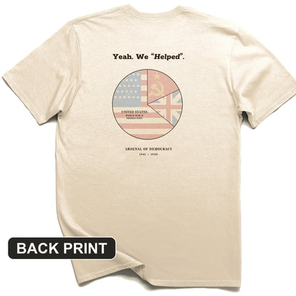 Yeah We Helped Arsenal of Democracy Back Print T-Shirt