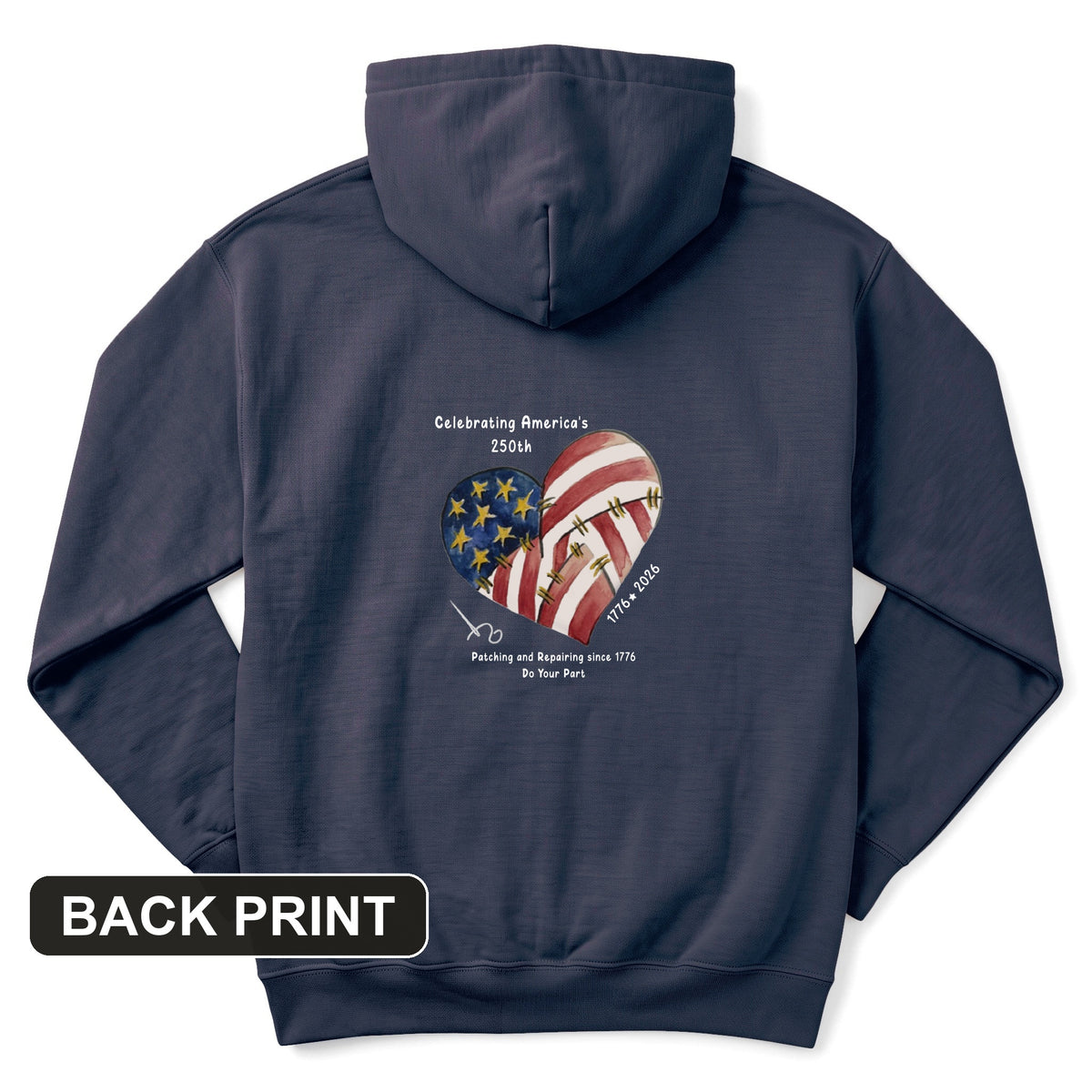 250th Heart Back Print Hoodie