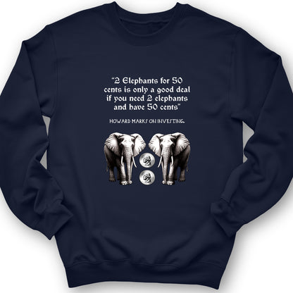 2 Elephants for 50 Cents Crewneck