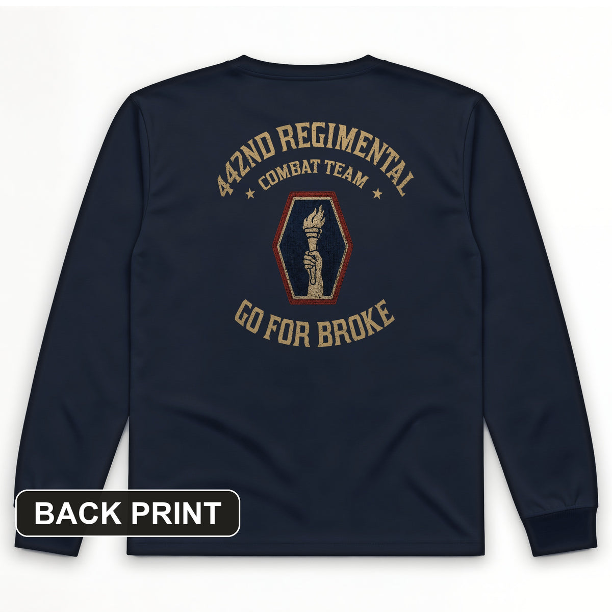 442nd RCT Back Print Long Sleeve T-Shirt