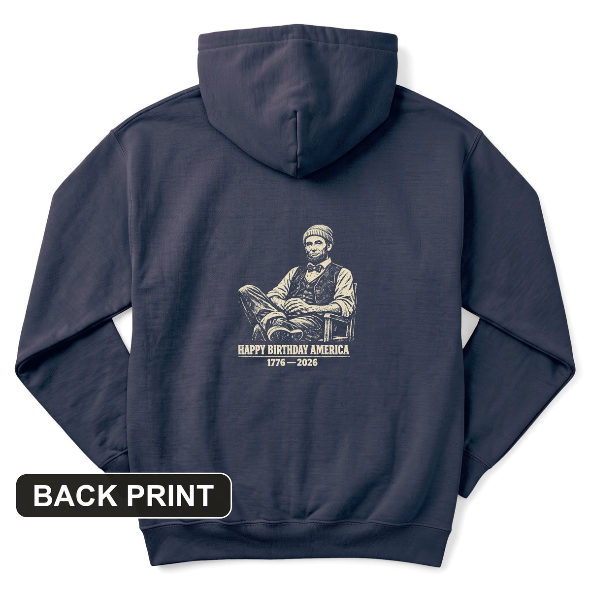 Abe Beanie Back Print Hoodie