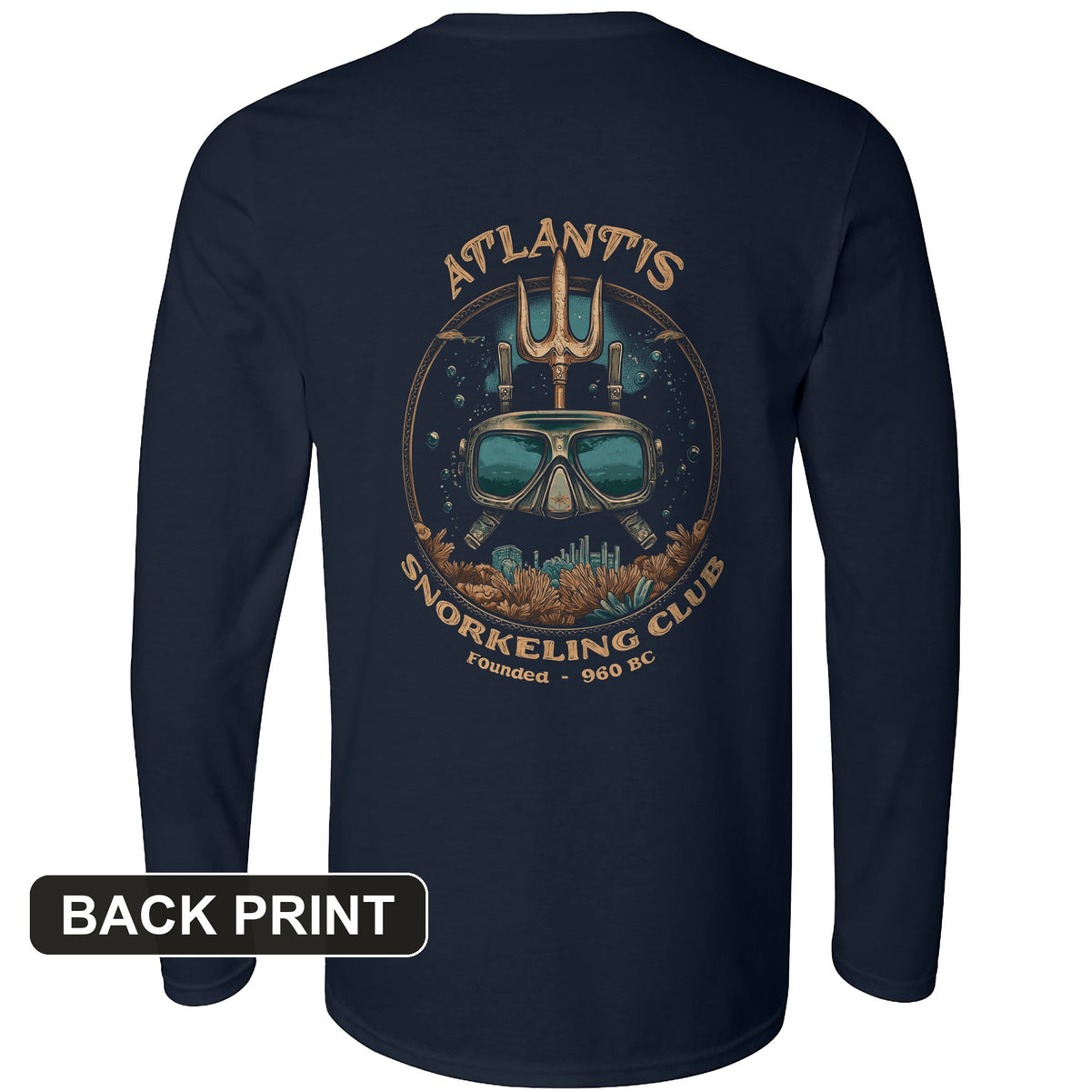 Atlantis Back Print Long Sleeve T-Shirt