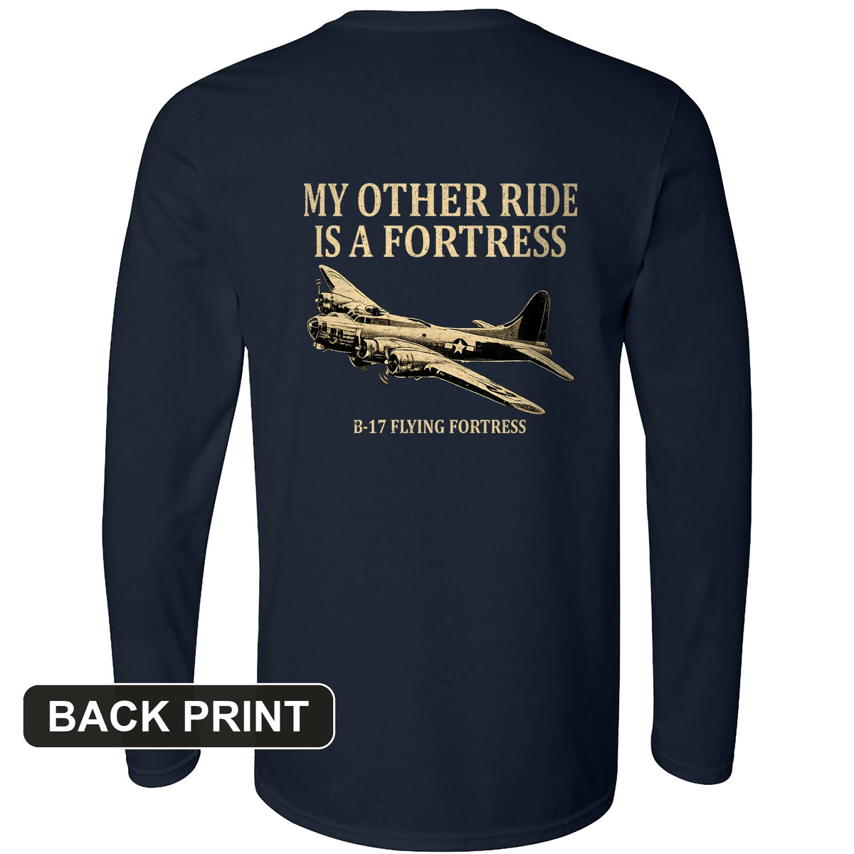 B-17 Back Print Long Sleeve T-Shirt