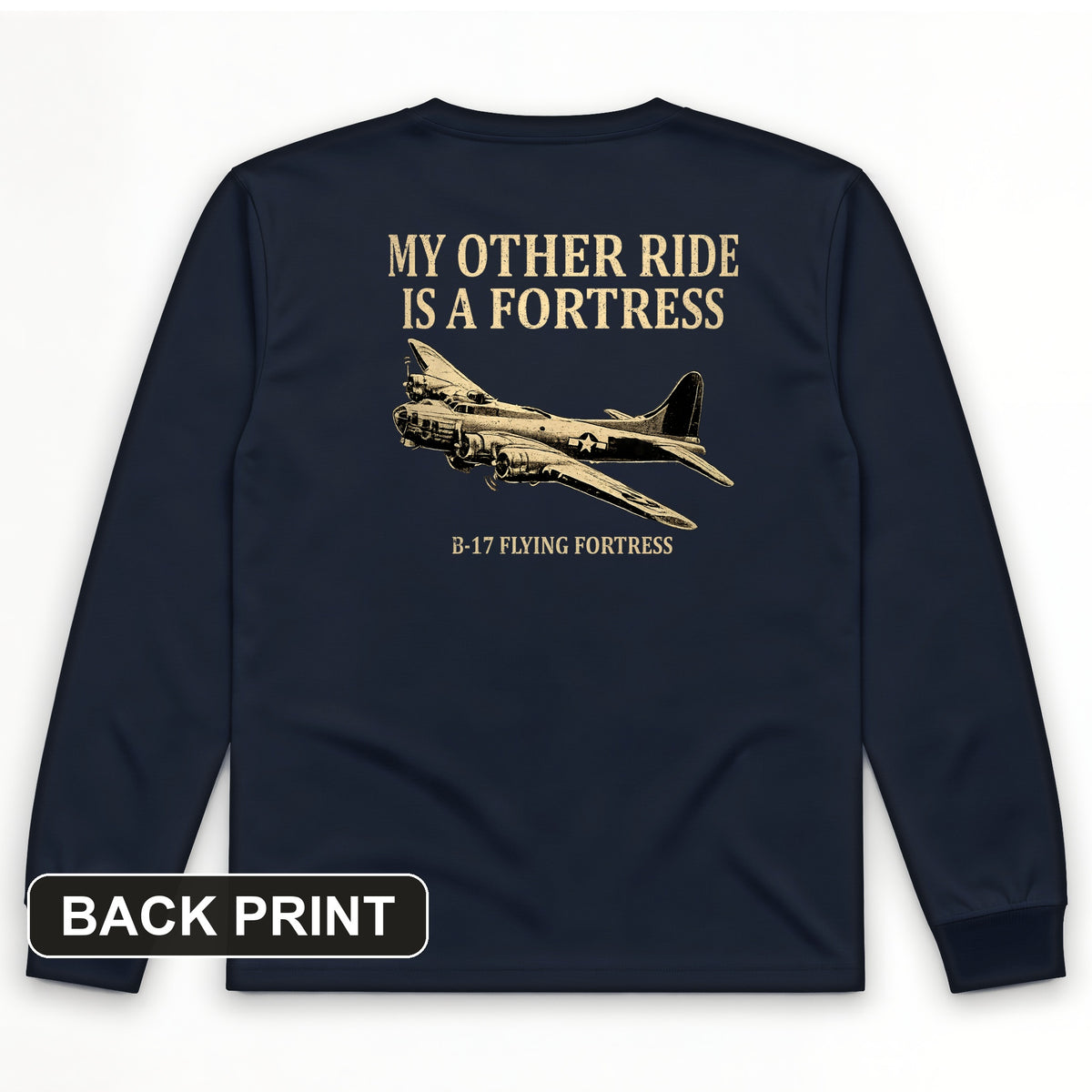B-17 Back Print Long Sleeve T-Shirt