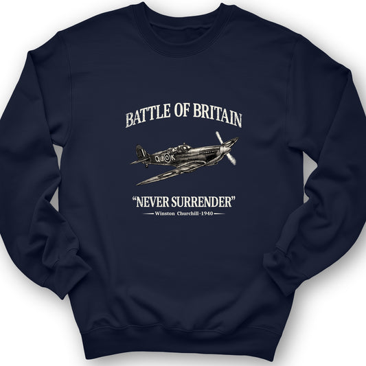 Battle of Britain Never Surrender Crewneck