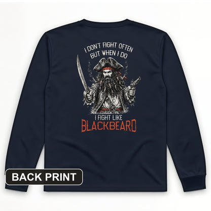 Blackbeard Back Print Long Sleeve T-Shirt