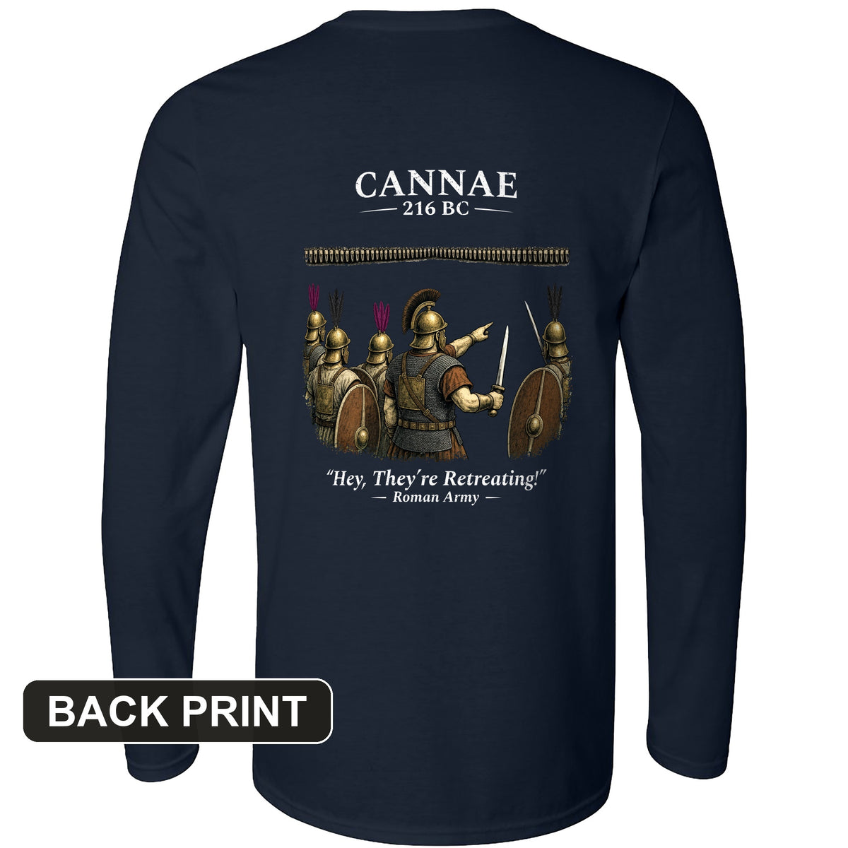 Cannae Back Print Long Sleeve T-Shirt