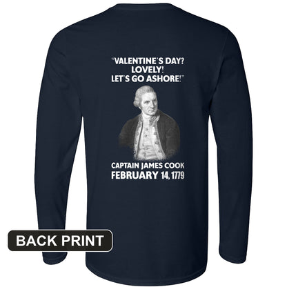 Captain Cook Back Print Long Sleeve T-Shirt